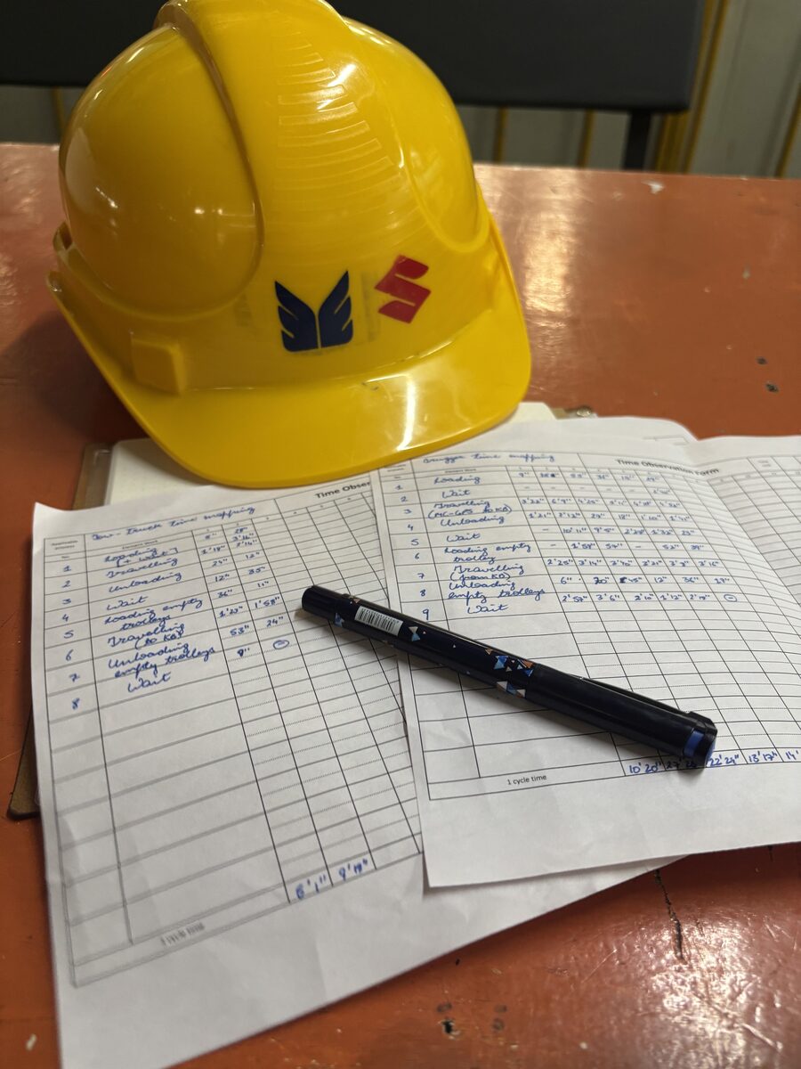 Maruti Suzuki hard hat and time observation sheets